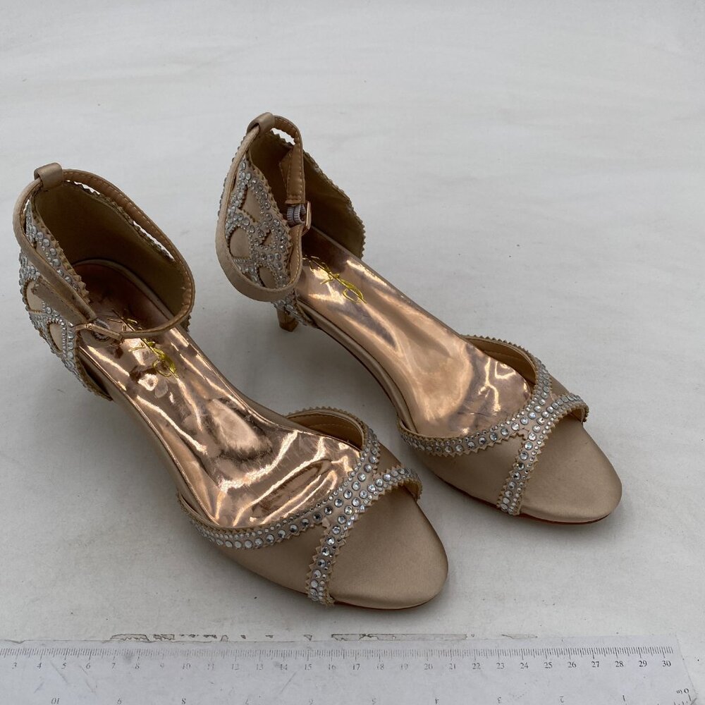 XYD Beige Rhinestone Sandals - Picture 4 of 8